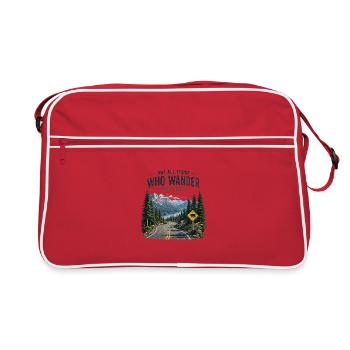 Hiking Trail: Not All Who Wander Are Lost - Retro Bag - red/white - Front