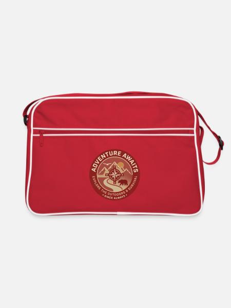 Forest Adventure Compass Badge - Retro Bag - red/white - Front
