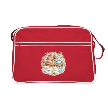 Kleiner Schatz: Mamas Liebe, Papas Stolz - Retro Tasche - Rot/Weiß - Vorne