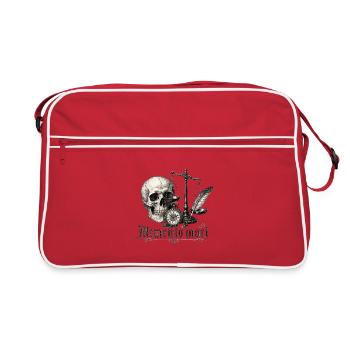 Memento Mori Crâne et Horloge - Sac Retro - rouge/blanc - Devant