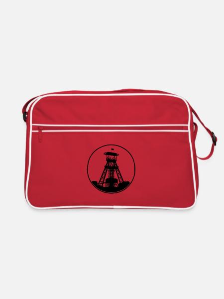 Région de la Ruhr : Nous venons du Pott ! - Sac Retro - rouge/blanc - Devant