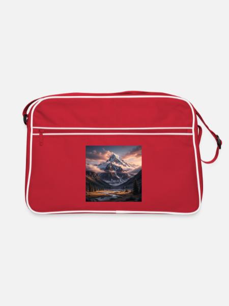 Mountains - Retro Bag - red/white - Front