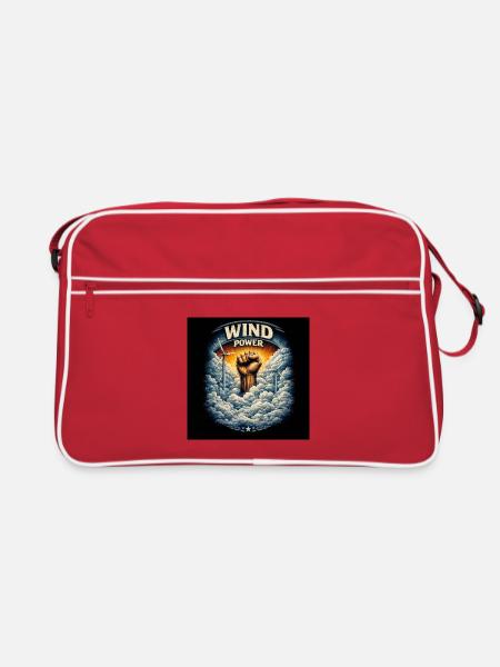 Le vent frappe sur les nuages - Sac Retro - rouge/blanc - Devant