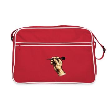 Zielsichere Hand mit Dart - Retro Tasche - Rot/Weiß - Vorne