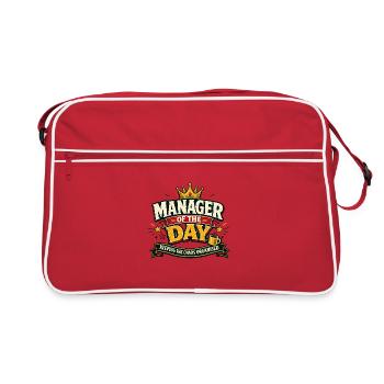 Manager of the Day – Keeping the Chaos Organised - Retro Bag - red/white - Front