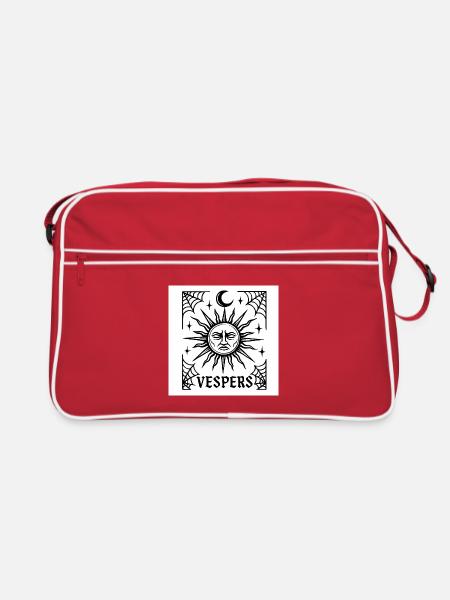 Tarot der Dämmerung – Gotische okkulte Linienkunst - Retro Tasche - Rot/Weiß - Vorne