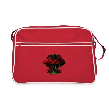 Magie d’araignée verte sur nuage rouge - Sac Retro - rouge/blanc - Devant