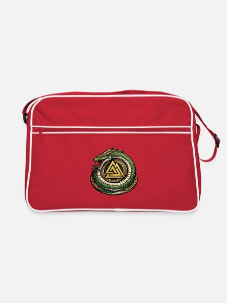 Ouroboros Triangle Logo - Retro Bag - red/white - Front