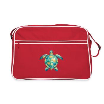 Water Mosaic Turtle - Retro Bag - red/white - Front