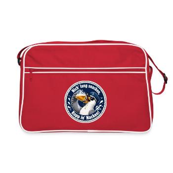 Seemöwe Biergenuss Seemannsmotiv - Retro Tasche - Rot/Weiß - Vorne