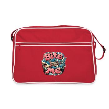 Cock Me Vintage Skeletal Shark - Retro Bag - red/white - Front