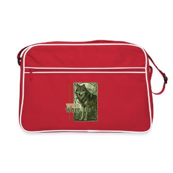 Jugendstil-Wildwolf - Retro Tasche - Rot/Weiß - Vorne