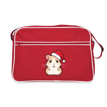 Hare? No Hamster Christmas - Retro Bag - red/white - Front