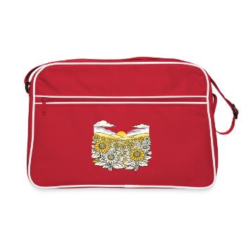 Conception du drapeau ukrainien Carte du tournesol du blé - Sac Retro - rouge/blanc - Devant