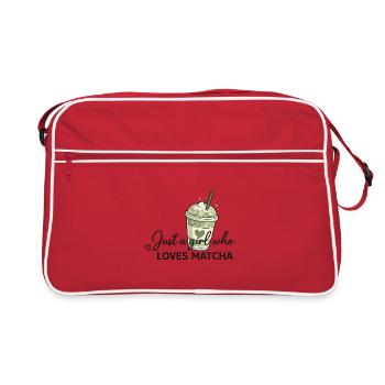 Only one girl loves matcha - Retro Bag - red/white - Front