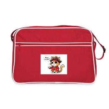 Chat Pirate Costume Illustration - Sac Retro - rouge/blanc - Devant
