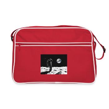 Astronaut looking back - Retro Bag - red/white - Front