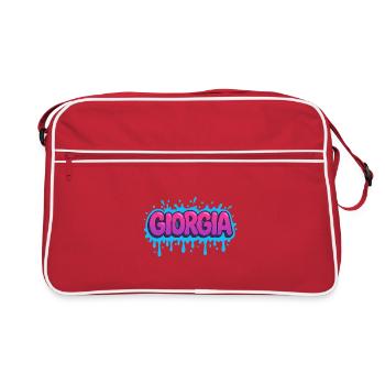Graffiti  Georgia Prénom cadeau idéal imprimable - Sac Retro - rouge/blanc - Devant