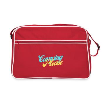 Camping Please Retro Script - Retro Bag - red/white - Front
