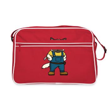 Artisans chantier Charpentier Métiers Chat - Sac Retro - rouge/blanc - Devant