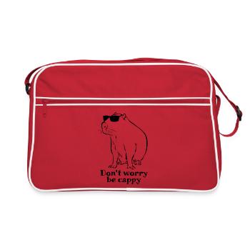 Ne vous inquiétez pas soyez cappy - Croquis Capybara - Sac Retro - rouge/blanc - Devant