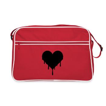 Black Emo Herzblut - schwarzes Herz - Sac Retro - rouge/blanc - Devant
