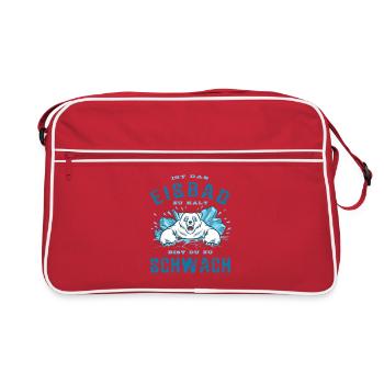 Ist das Eisbad zu kalt bist du zu schwach - Retro Tasche - Rot/Weiß - Vorne