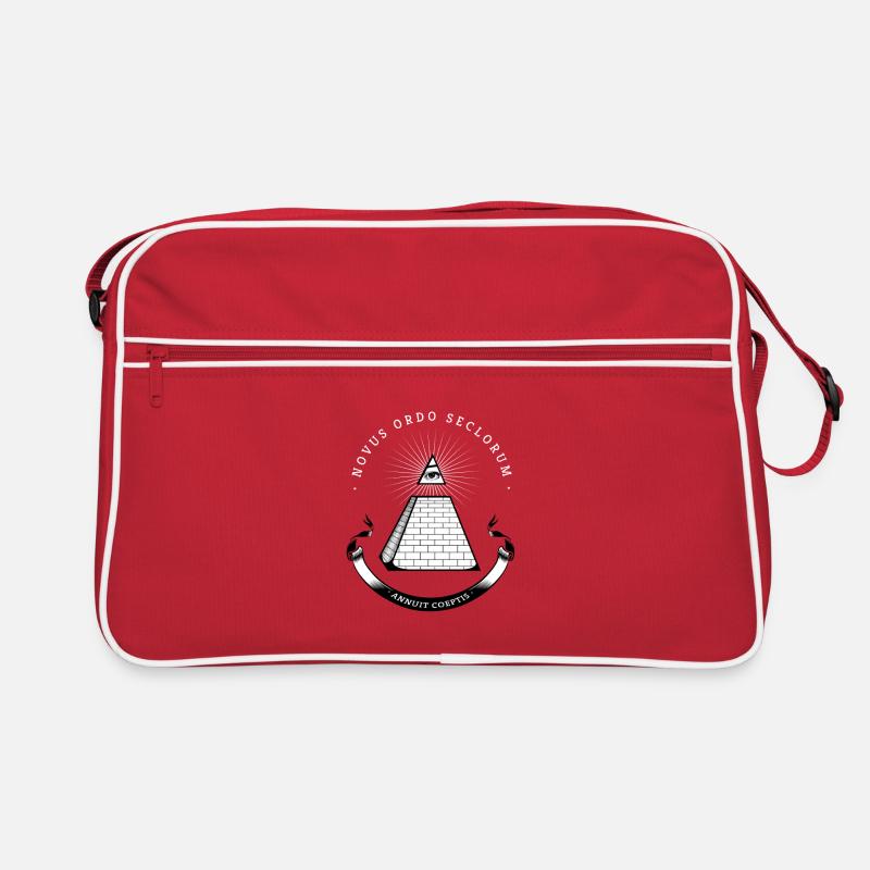 illuminati pyramide illumination secrète ballot fraîche b - Sac Retro - rouge/blanc