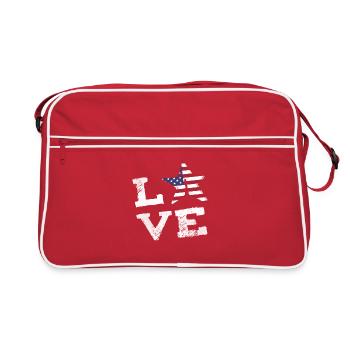 love usa liberty flag statue of liberty travel nyc - Retro Bag - red/white - Front