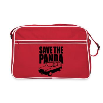 Save the panda - Retro Bag - red/white - Front
