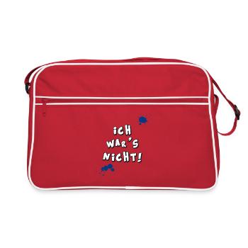 ich wars nicht kinder frech unschuldig fun fleck - Retro Tasche - Rot/Weiß - Vorne