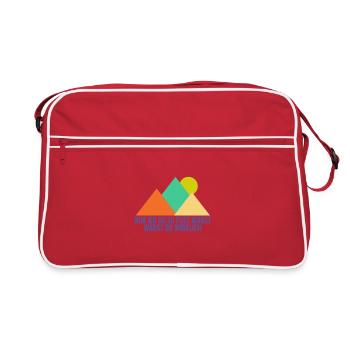 wandern, Wanderung, Freizeitspaß, Hobby, Berg - Retro Tasche - Rot/Weiß - Vorne