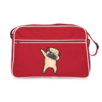 dabbing pug - Retro Bag - red/white - Front
