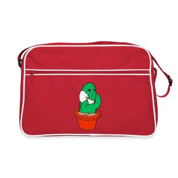 Motif des enfants: cactus se rase - Sac Retro - rouge/blanc - Devant