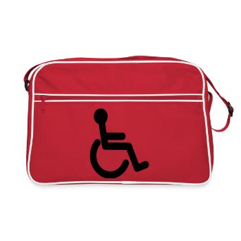 Basic wheelchair symbol # - Retro Bag - red/white - Front