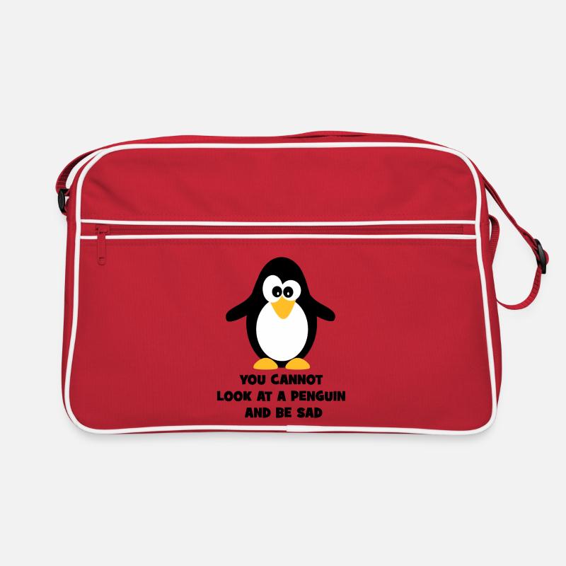 Pinguin - Retro Tasche - Rot/Weiß