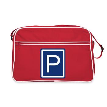 Parking garage Parking Traffic sign - Retro Bag - red/white - Front