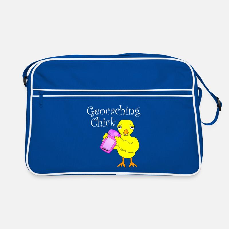Geocaching Chick White Text Retro Bag
