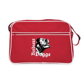 Dogue Allemand, Bordeaux, Mastiff, Bouledogues, Tête de Chien, Chiens - Sac Retro - rouge/blanc - Devant