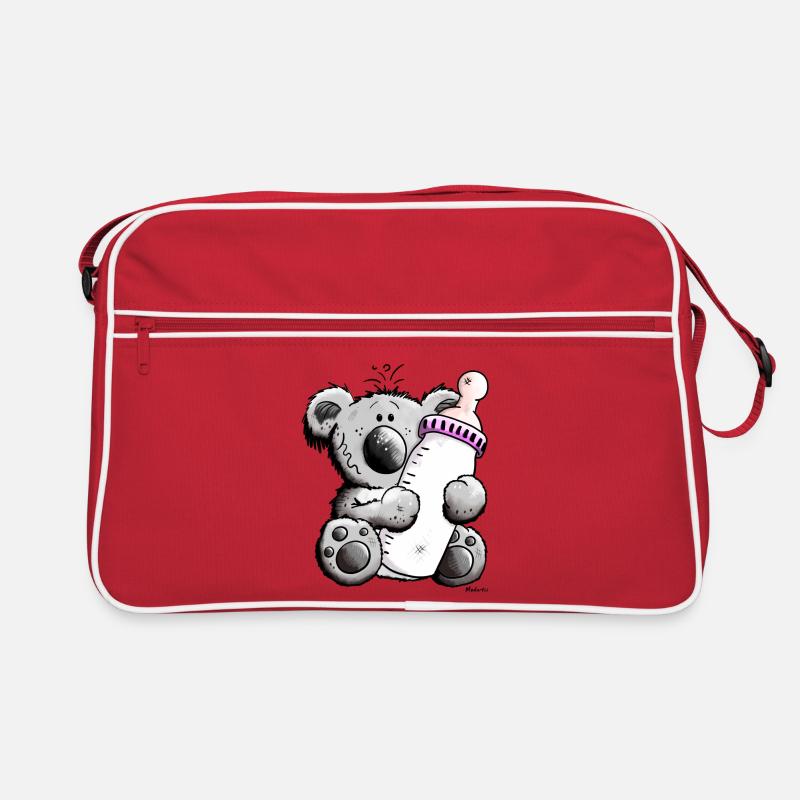 Baby Koala - Retro Tasche - Rot/Weiß