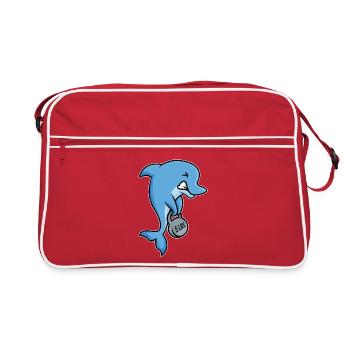 strong dolphin fitness design - Retro Bag - red/white - Front