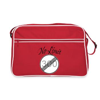 300 km / h en voiture, vitesse, course, limite, course, fun - Sac Retro - rouge/blanc - Devant