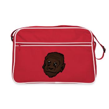 Gorilla animal motif - Retro Bag - red/white - Front