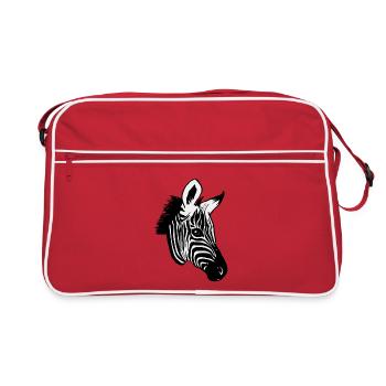 Zebra animal motif - Retro Bag - red/white - Front
