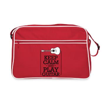 Art de ligne de guitare en noir - Sac Retro - rouge/blanc - Devant