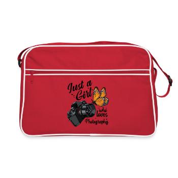 Le papillon rencontre la caméra - Sac Retro - rouge/blanc - Devant