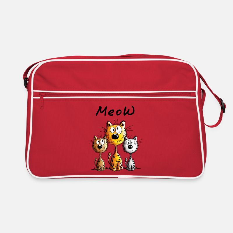 Best Friends Katzen - Retro Tasche - Rot/Weiß