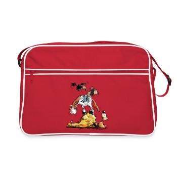 Petit Indian dans la faune - Comique - cadeau - Sac Retro - rouge/blanc - Devant