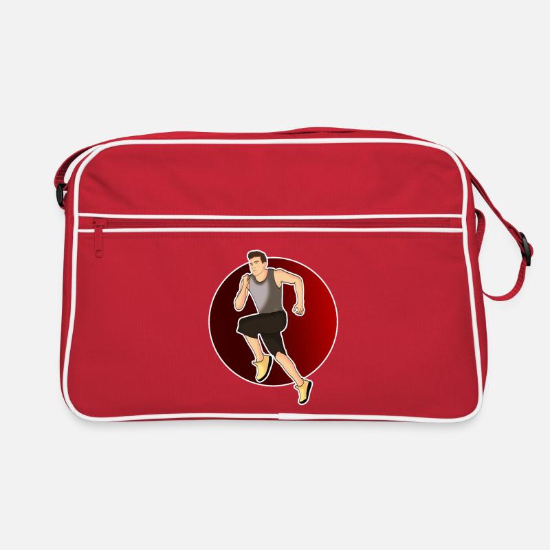 Laufen - Läufer - Retro Tasche - Rot/Weiß