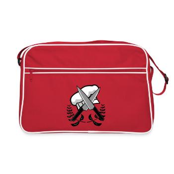 Cook Kitchen Restaurant Chef's cap Gourmet cooking - Retro Bag - red/white - Front